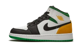 Air Jordan 1 Mid SE White Laser Orange Lucky Green