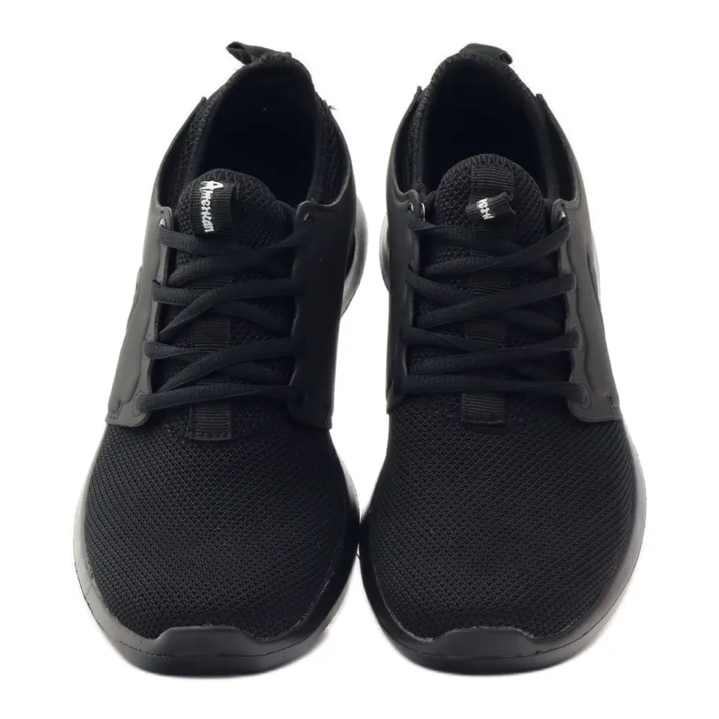 American Club American 1772 chaussures de jogging noires le noir