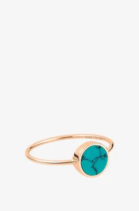 Bague en or rose et turquoise Mini Ever Disc