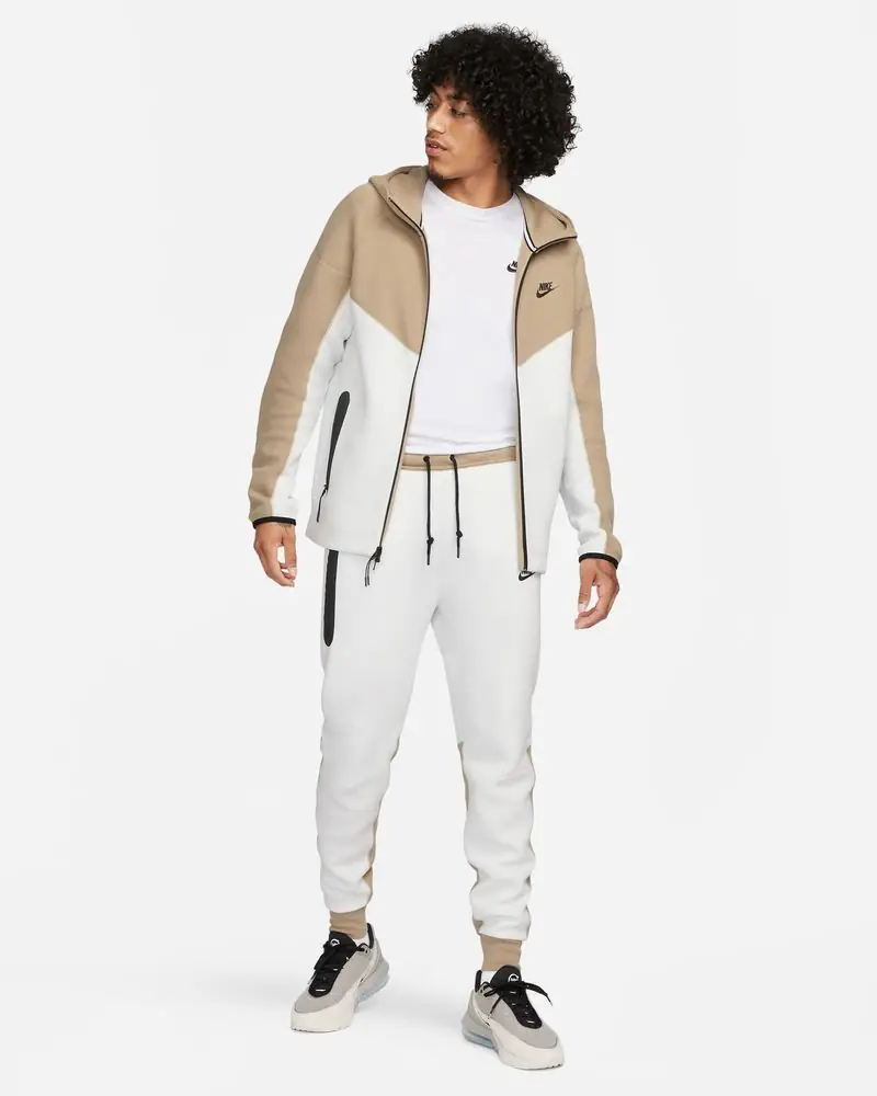 Bas de jogging Nike Sportswear Tech Fleece Beige & Blanc pour homme