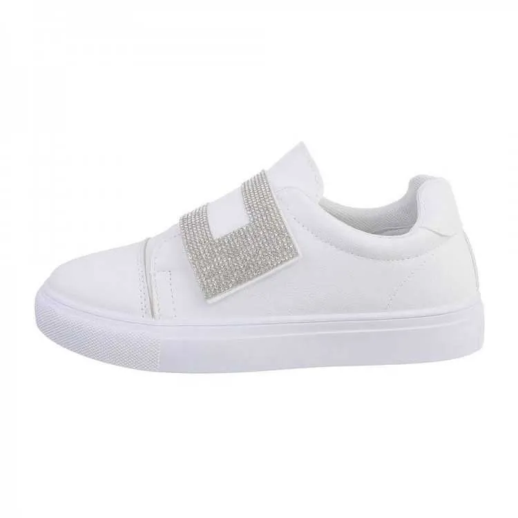 BASKET FEMME MISS ELLE STRASS BLANC