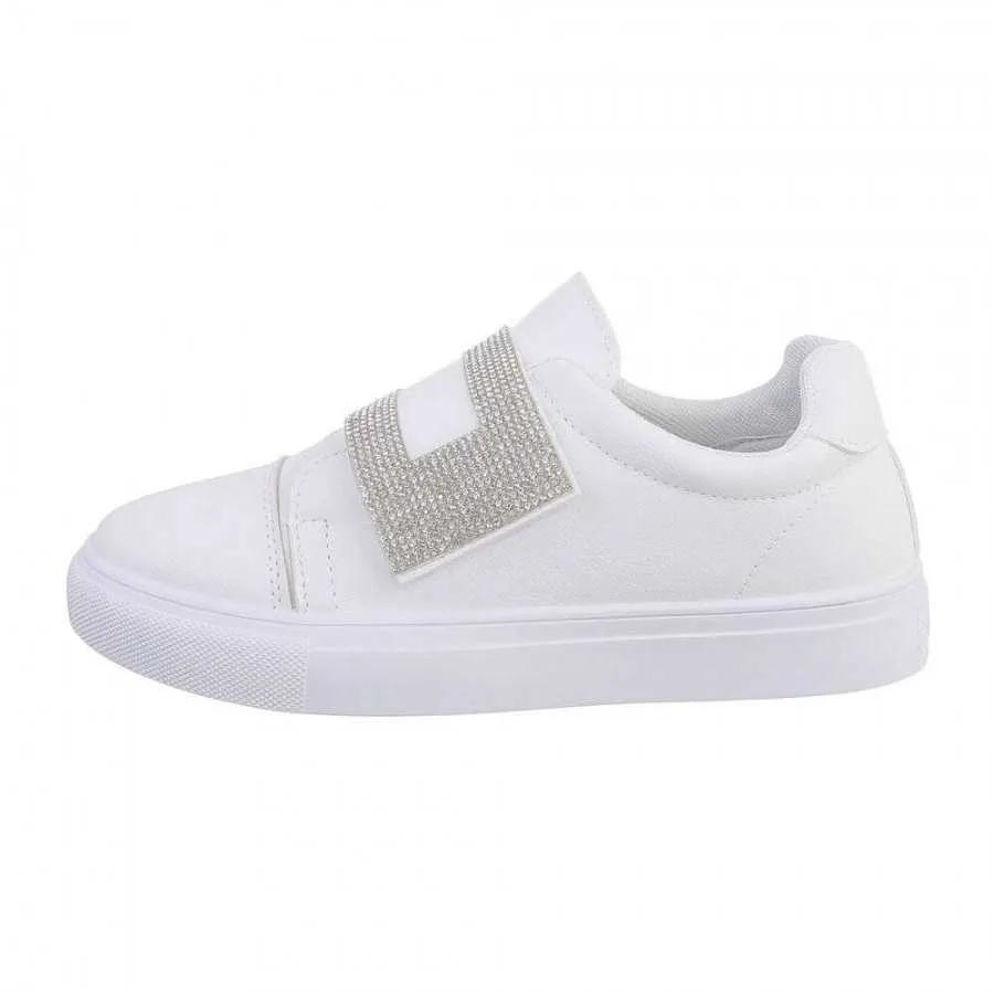 BASKET FEMME MISS ELLE STRASS BLANC