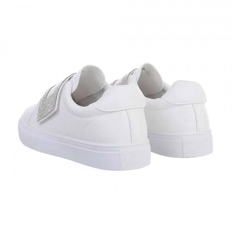 BASKET FEMME MISS ELLE STRASS BLANC