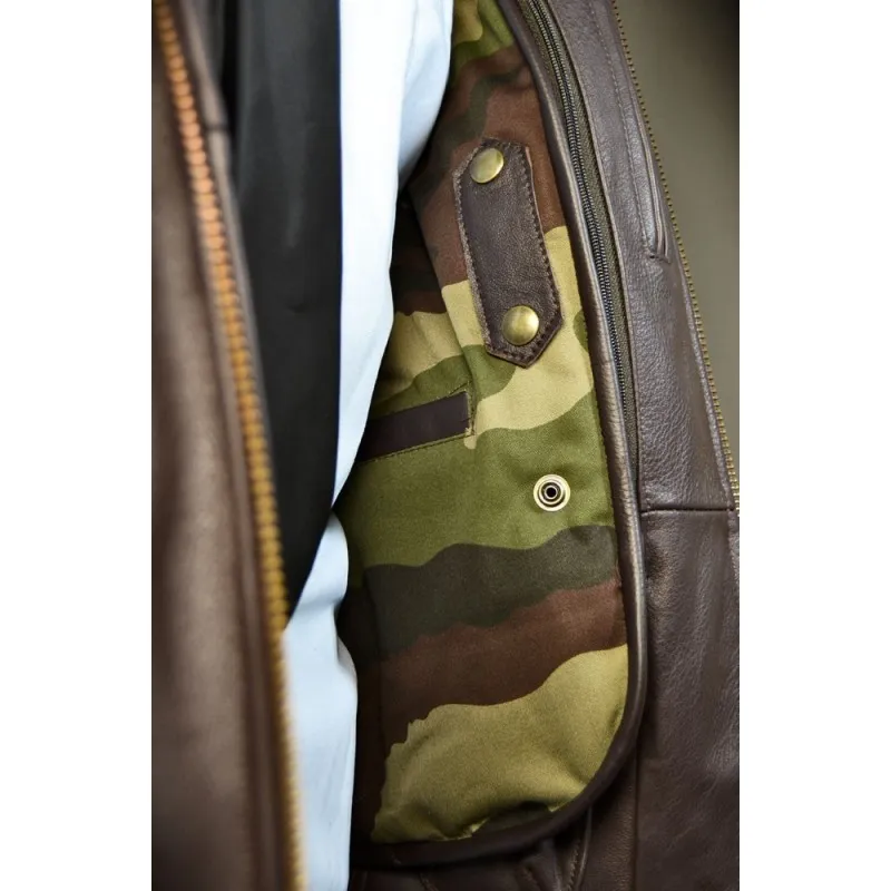 blouson cuir armée française disponible chez Doursoux