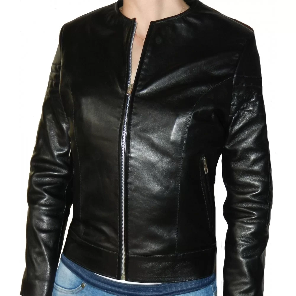 Blouson cuir femme agneau plongé modèle Atia