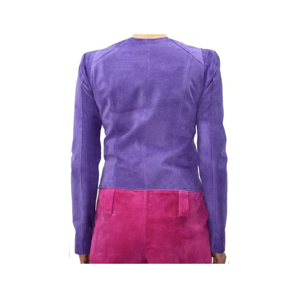 Blouson cuir femme agneau velours modèle Sania