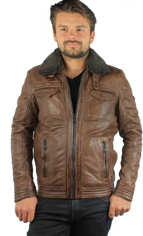 Blouson Cuir Homme Donders 52129