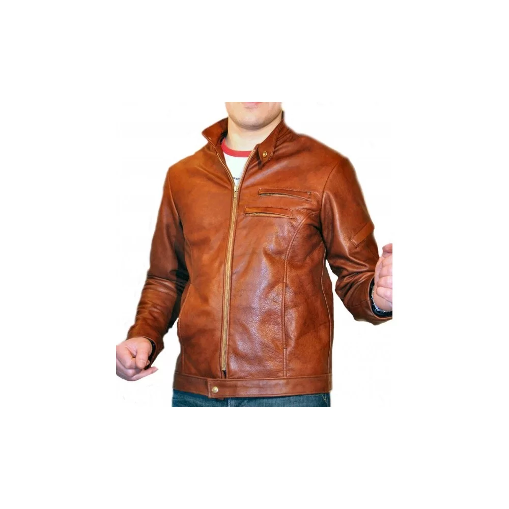 Blouson cuir homme vachette couleur gold modèle Arthur