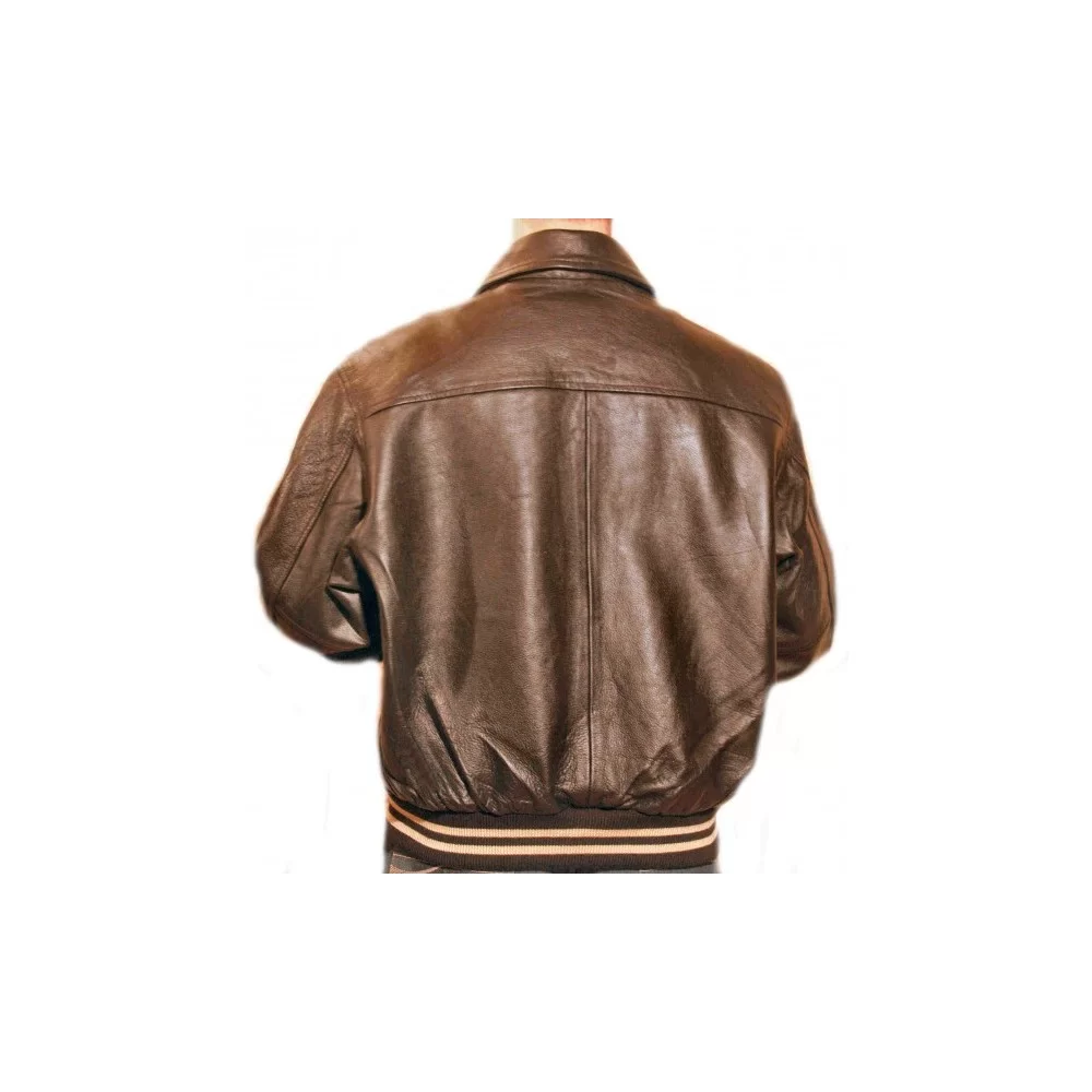 Blouson cuir homme vachette couleur marron modèle Tedy