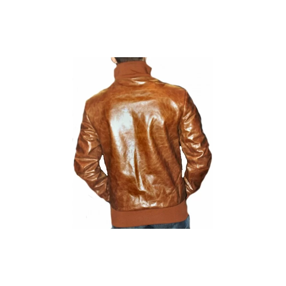 Blouson cuir homme vachette vintage couleur châtaigne modèle Brizze