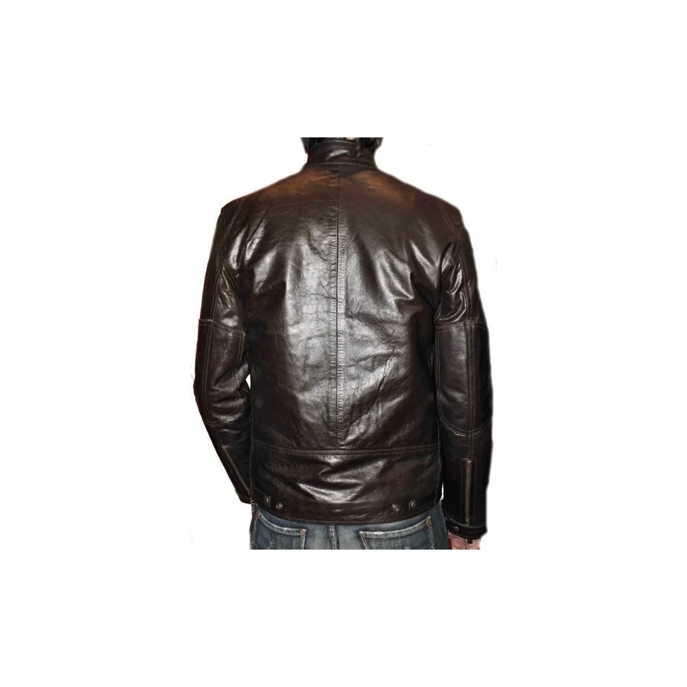 Blouson cuir homme vachette vintage marron modèle Aniba