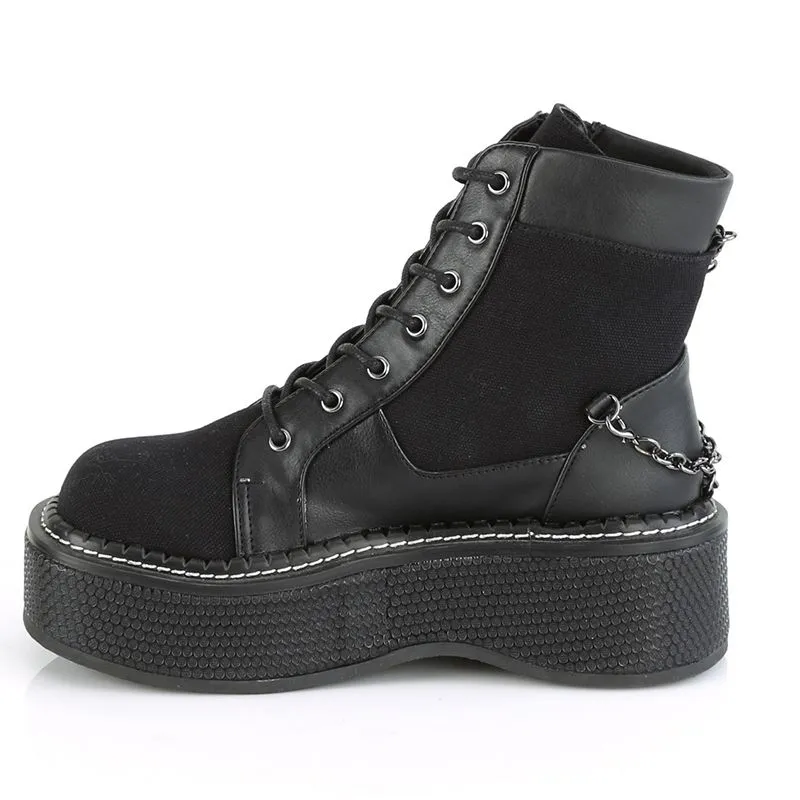 Bottines basket compensées noires