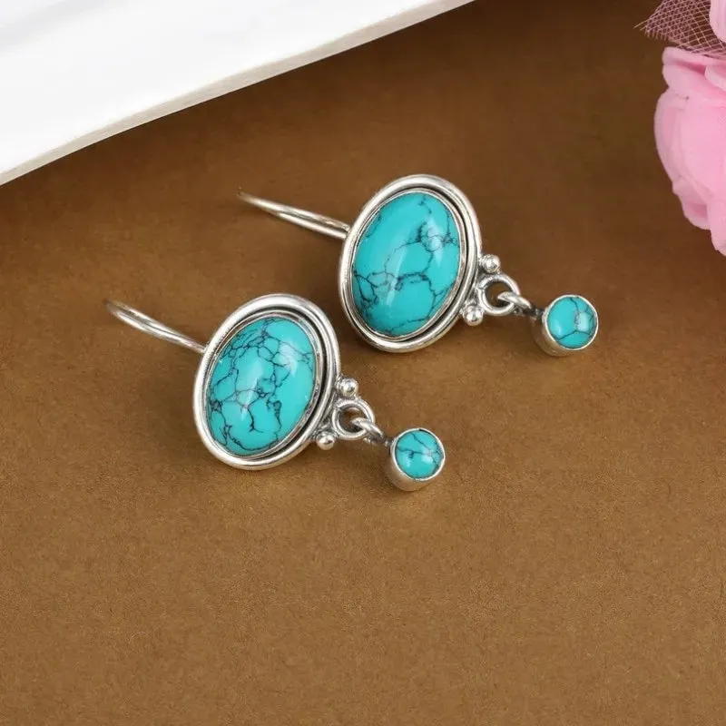 Boucle d'oreille Créole Turquoise