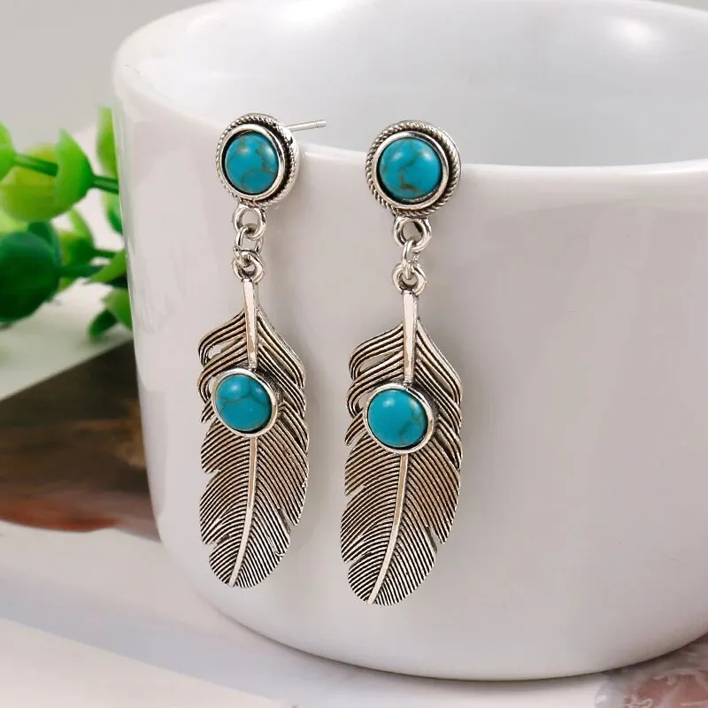 Boucle d'oreille Turquoise et Argent