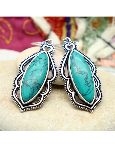 Boucles d'oreilles ethniques turquoise