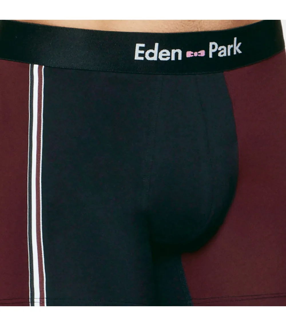 Boxer Eden Park classique à taille moyenne en coton coloblocks à coupe courte et taille élastiquée 