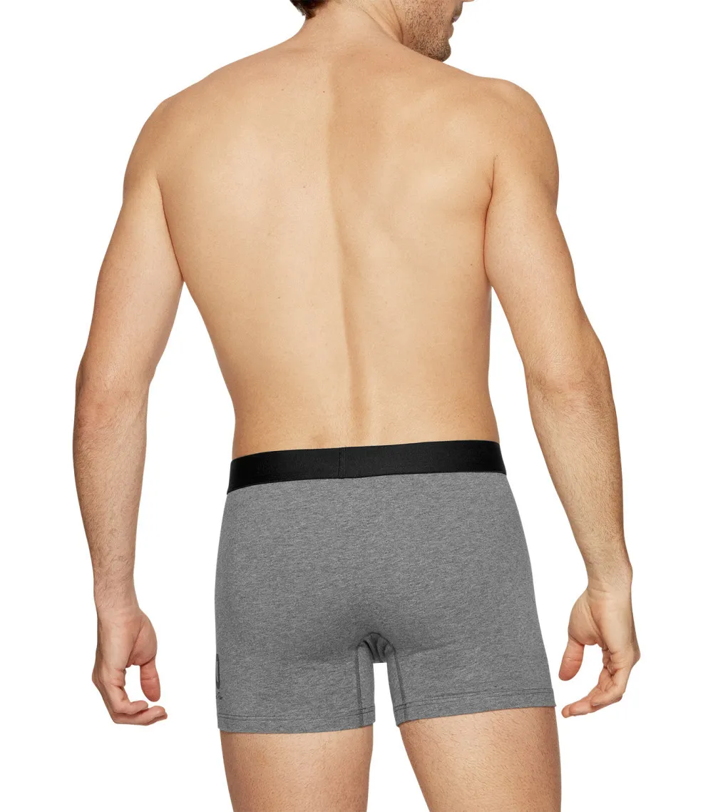 Boxer Eden Park classique à taille moyenne en coton gris à imprimé lettres rayées à coupe courte