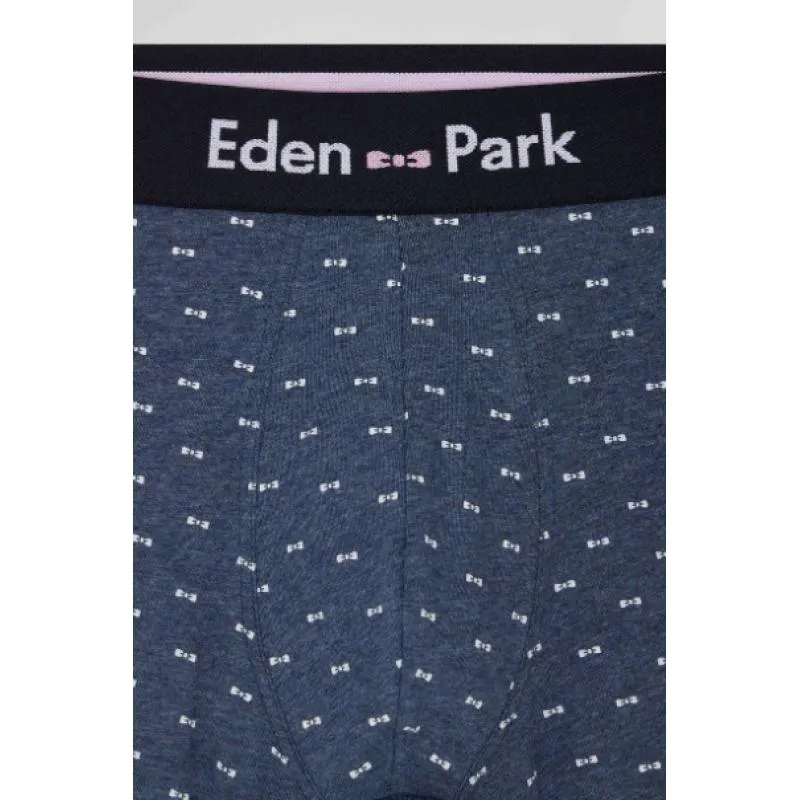 Boxer Eden Park à micro motifs noeud papillon bleu et rose en coton stretch