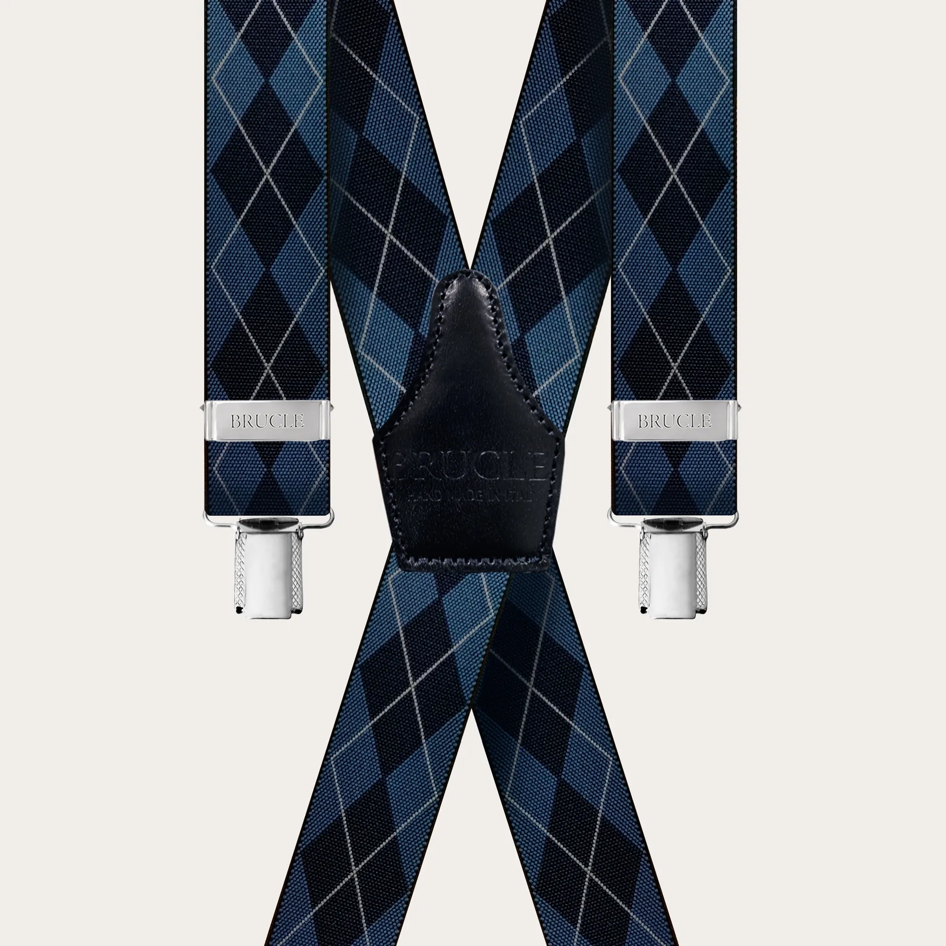 Bretelles Tartan Bleu à Dos X | Style Italien Unique