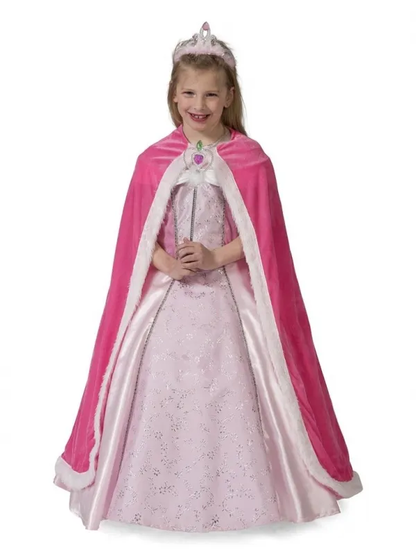 Cape rose de princesse pour fille