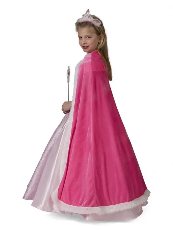 Cape rose de princesse pour fille