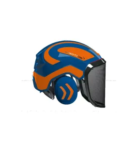 Casque Protos intégral Forest Bicolore bleu-orange