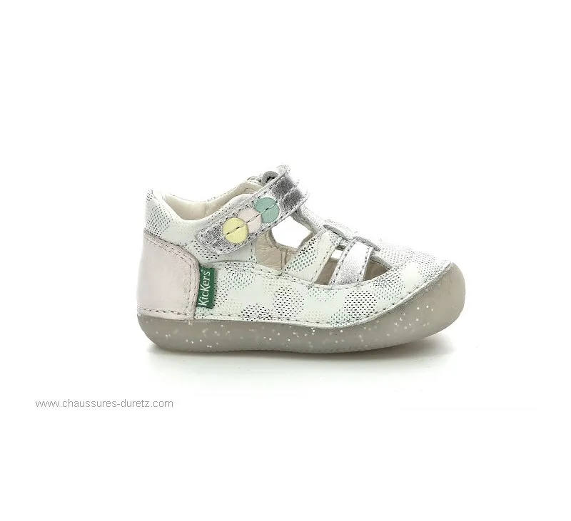 Chaussures  Kickers SUSHY Blanc Rose Pois 