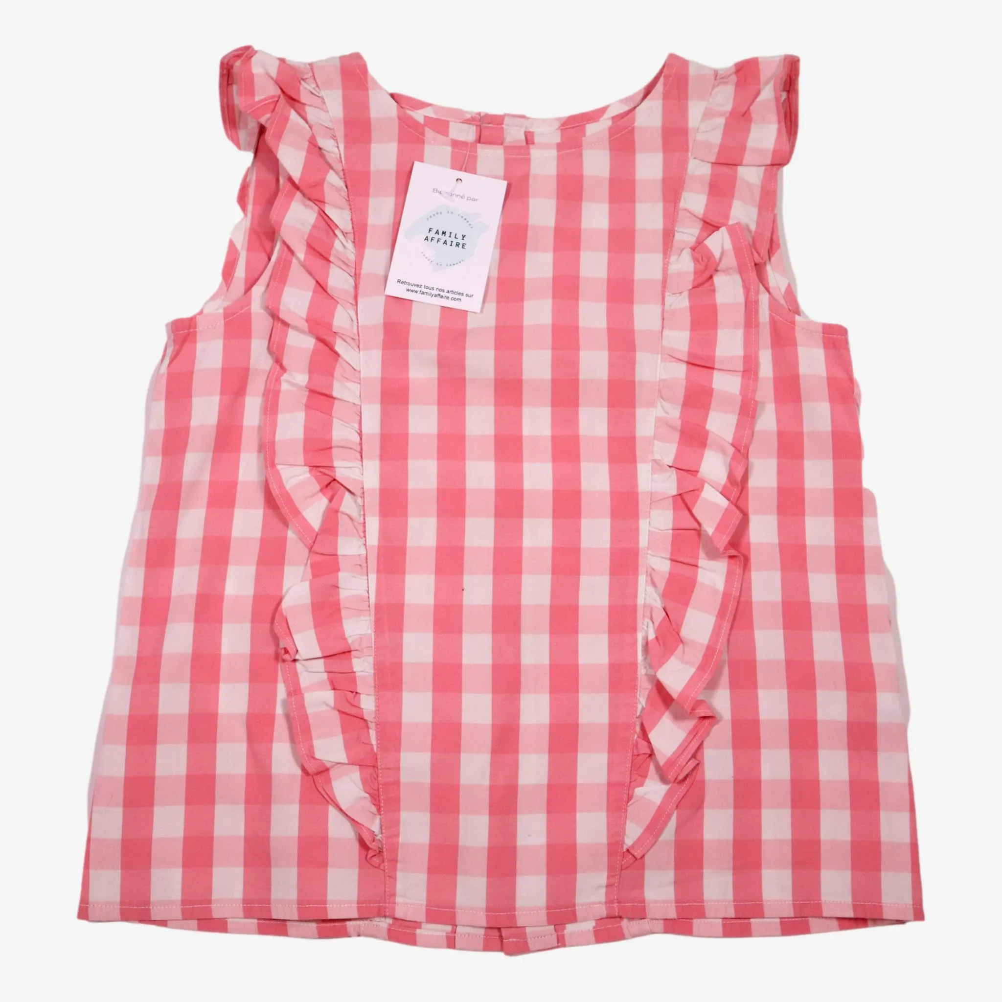 Chemise 10 ans sans manches à carreaux