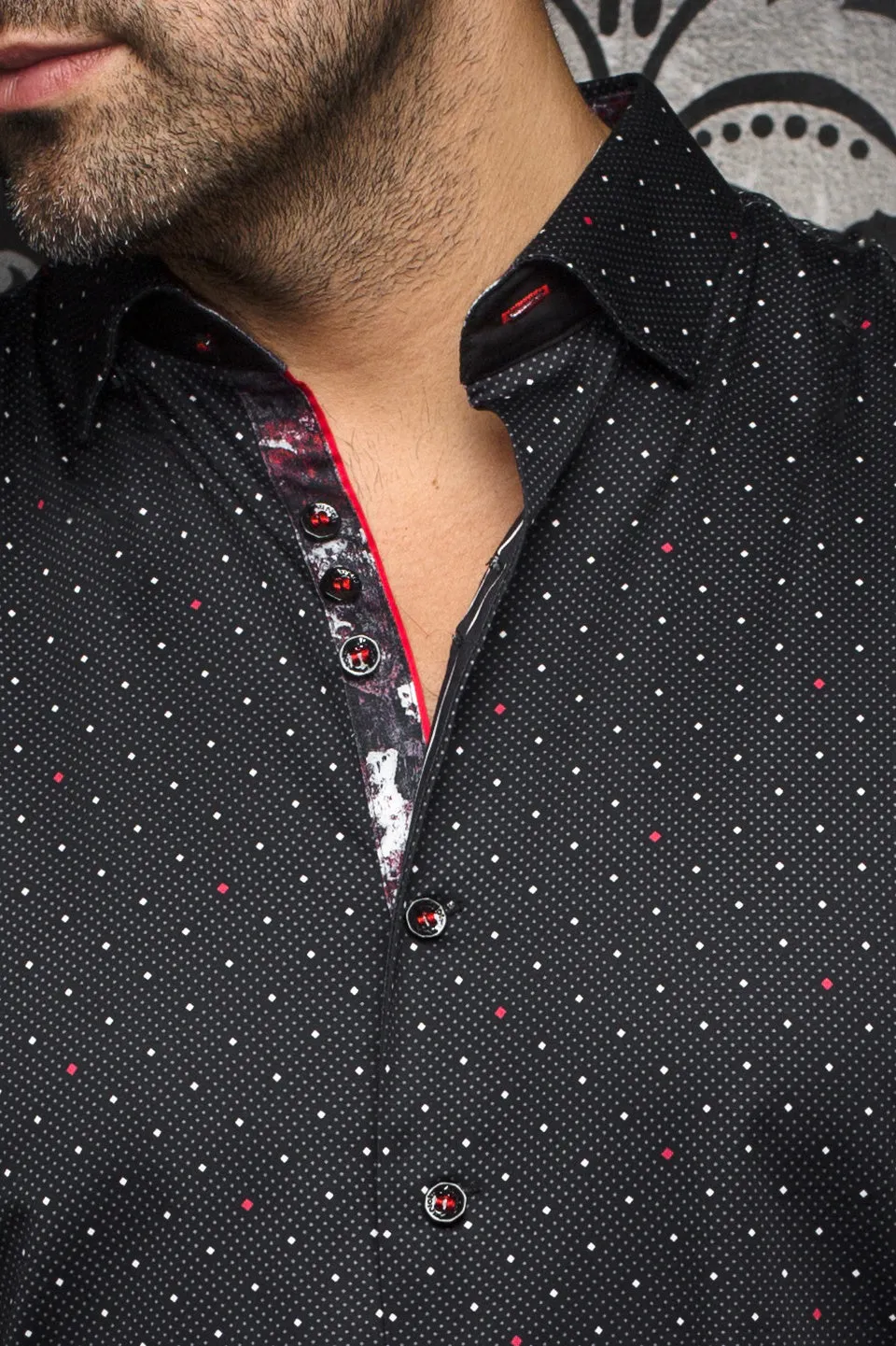 Chemise Au Noir | LANZANI Noir Rouge