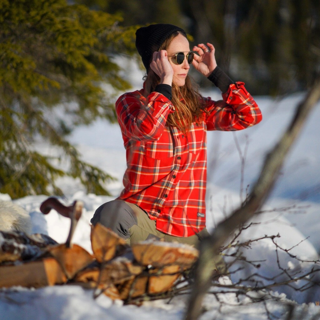 Chemise Bergans Women Tovdal Shirt Red Sand Check