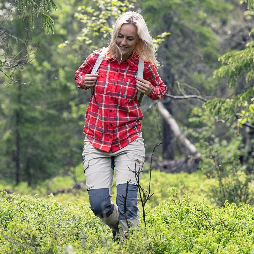 Chemise Bergans Women Tovdal Shirt Red Sand Check