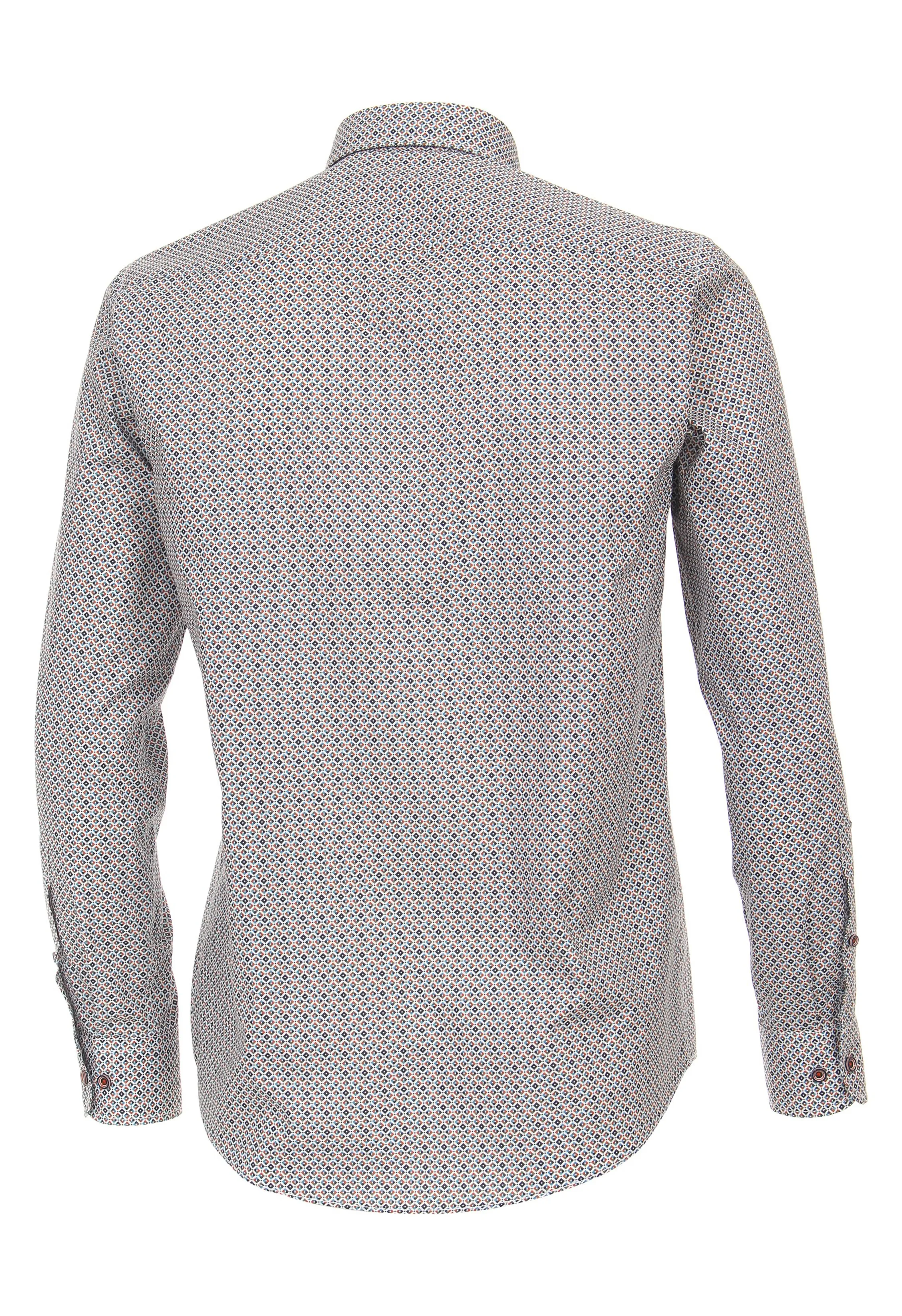 Chemise Casual Fit à Manches Longues 72 cm, imprimé minimal orange blue