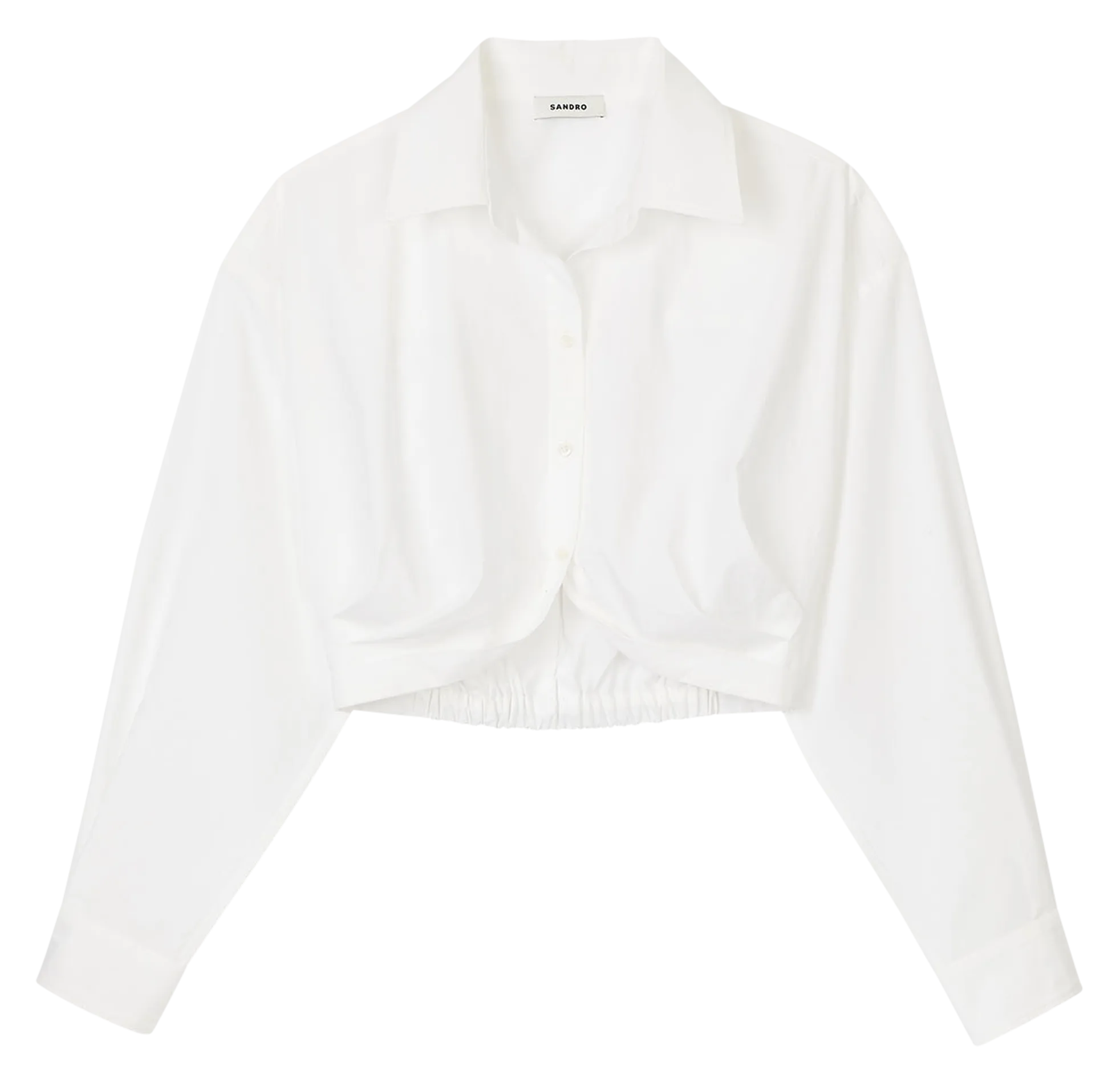 CHEMISE COURTE COL CLASSIQUE EN COTON BIO - SANDRO pour FEMME | Printemps