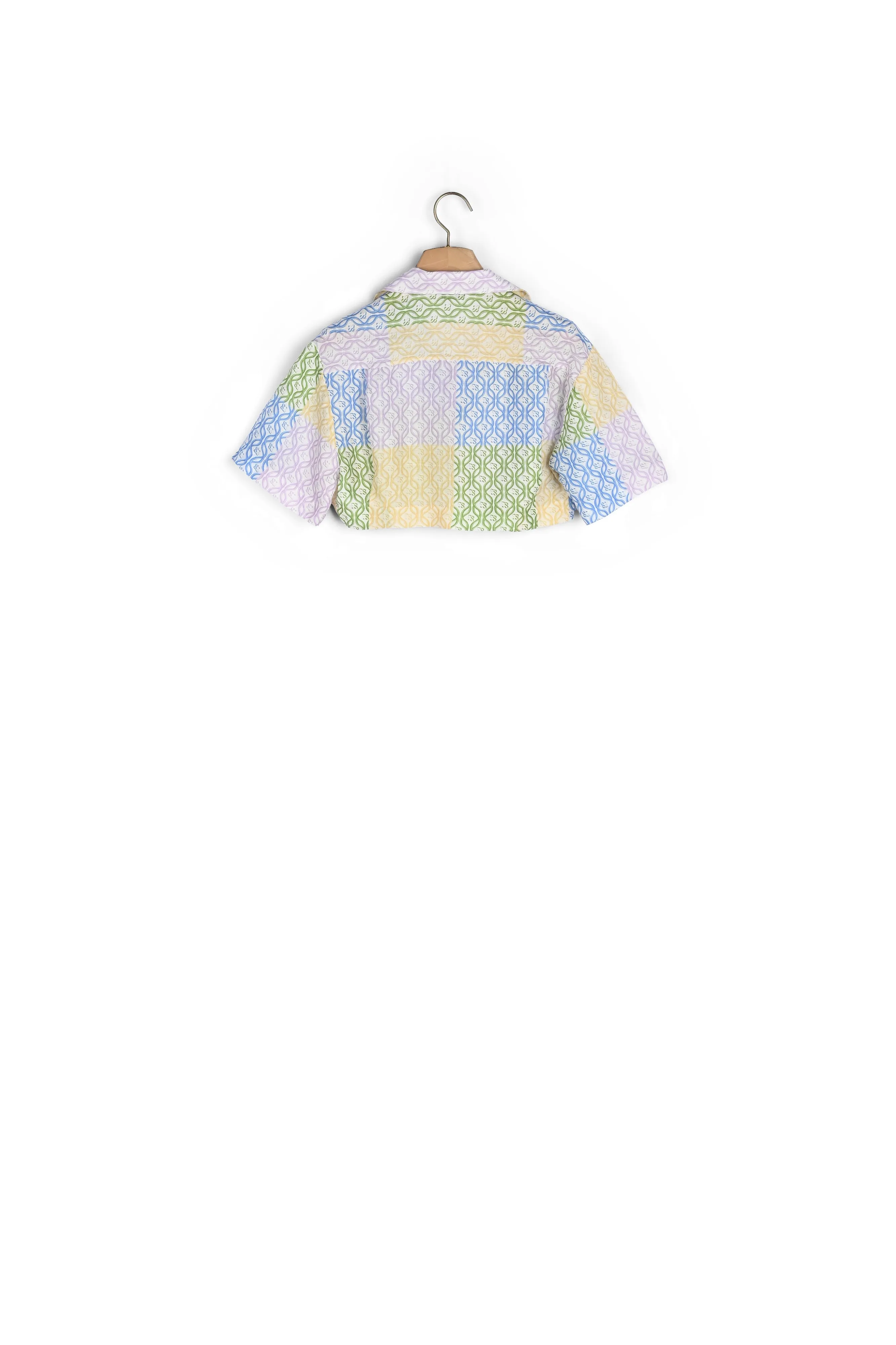 Chemise courte imprimé patchwork