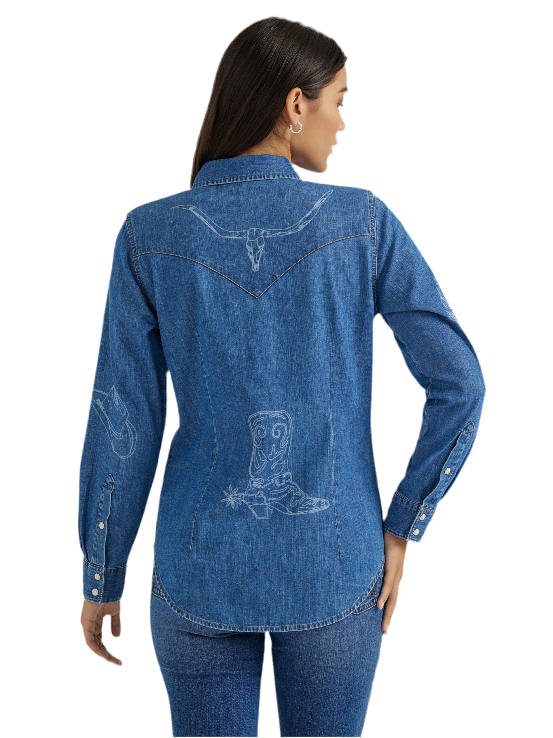 Chemise Denim Lasered Icons