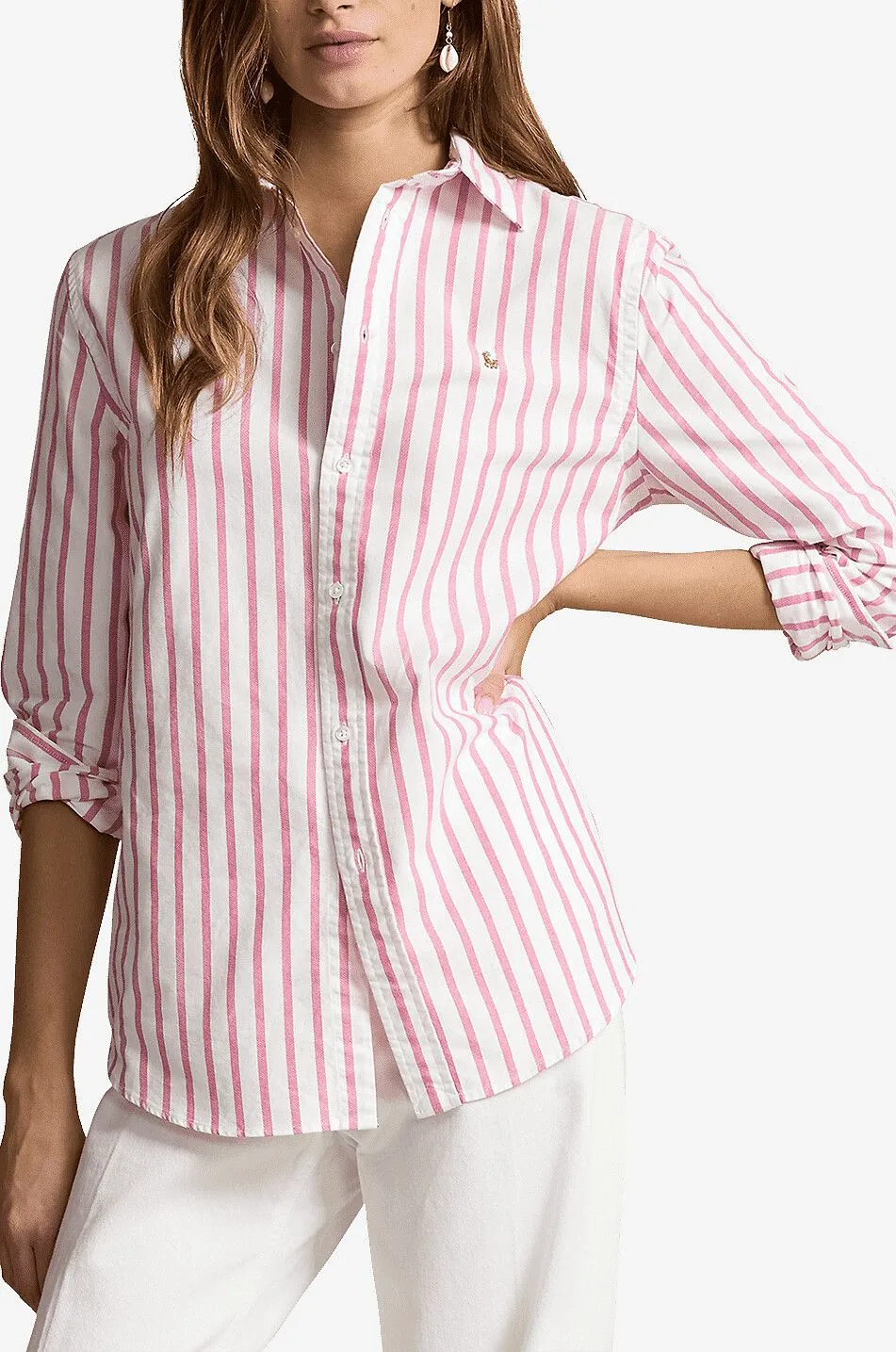 Chemise décontractée rayée en coton Oxford