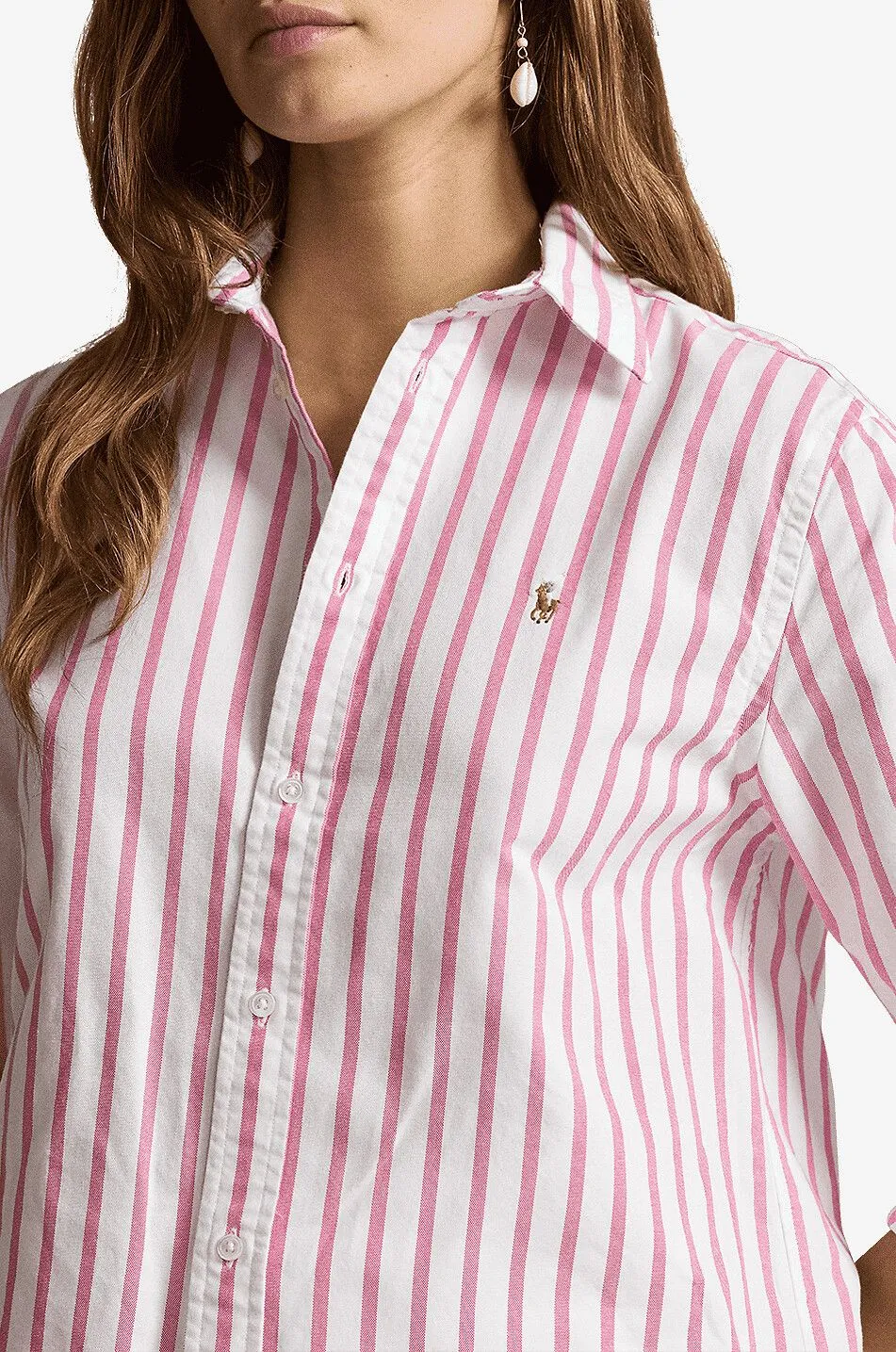 Chemise décontractée rayée en coton Oxford