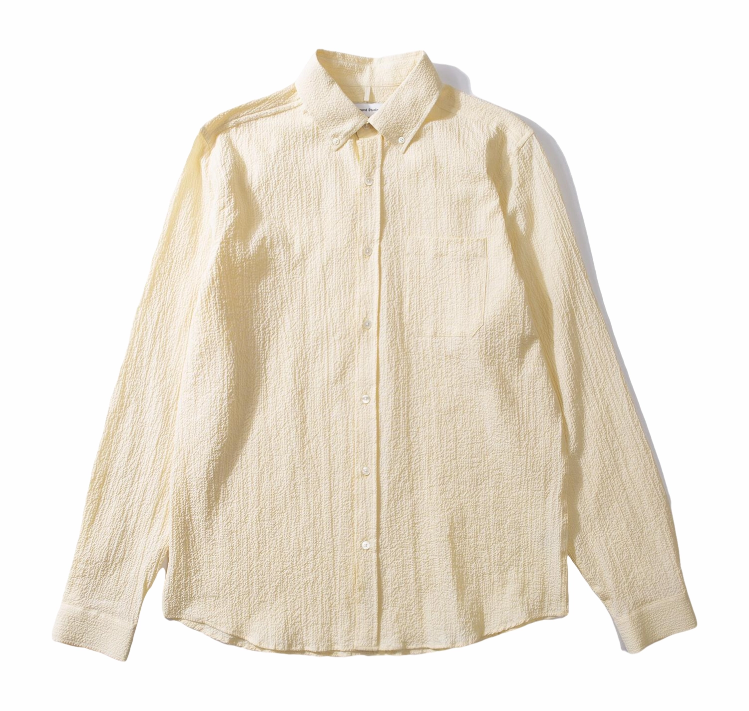 Chemise Edmmond Studios Homme Seer Sucker Plain Light Yellow