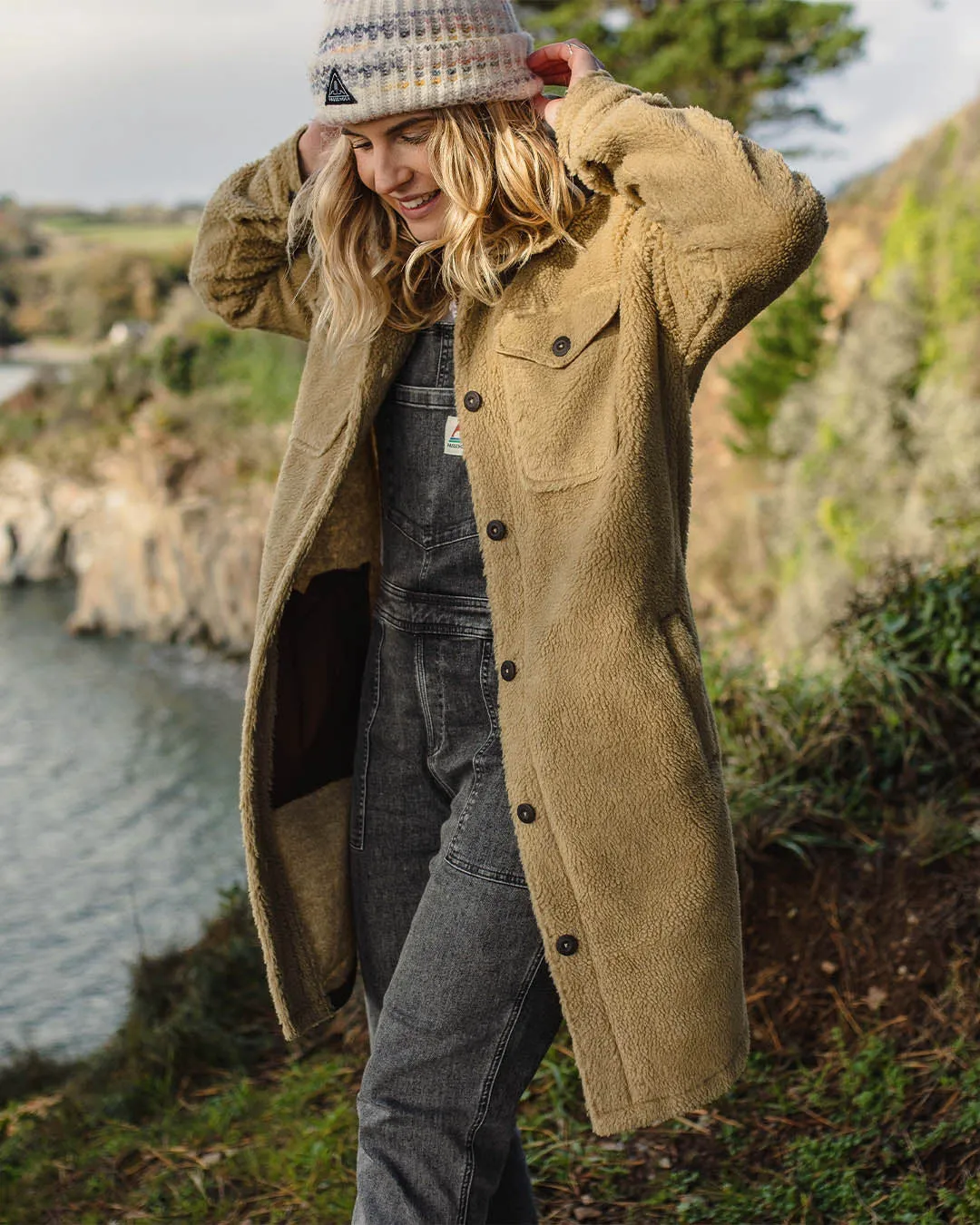 Chemise en Sherpa Recyclé à Poils Profonds Nuageux - Biscuit