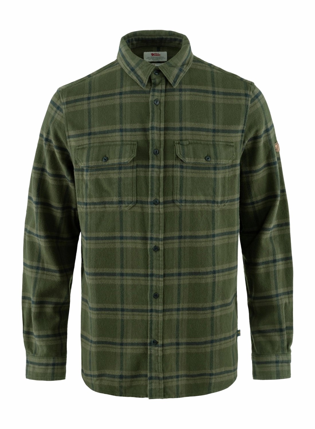 Chemise Fjällräven Men Övik Heavy Flannel Shirt Deep Forest Laurel Green