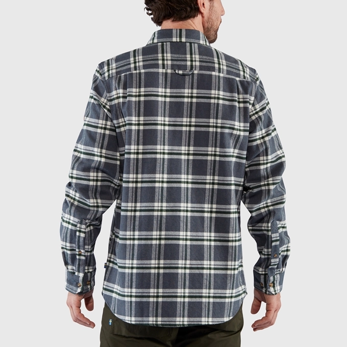 Chemise Fjällräven Men Övik Heavy Flannel Shirt Deep Forest Laurel Green