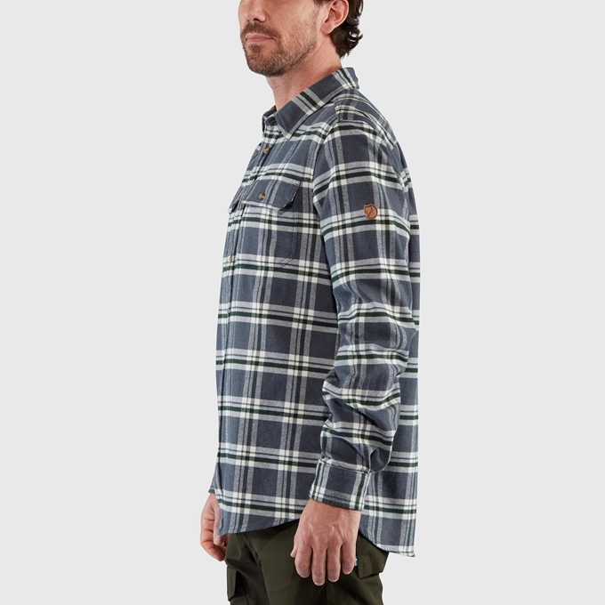 Chemise Fjällräven Men Övik Heavy Flannel Shirt Deep Forest Laurel Green