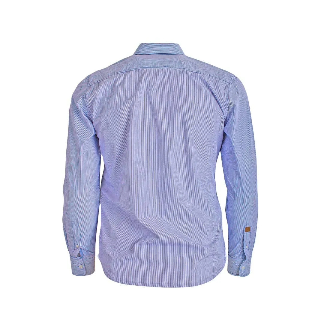 Chemise ml bleu marine à rayures