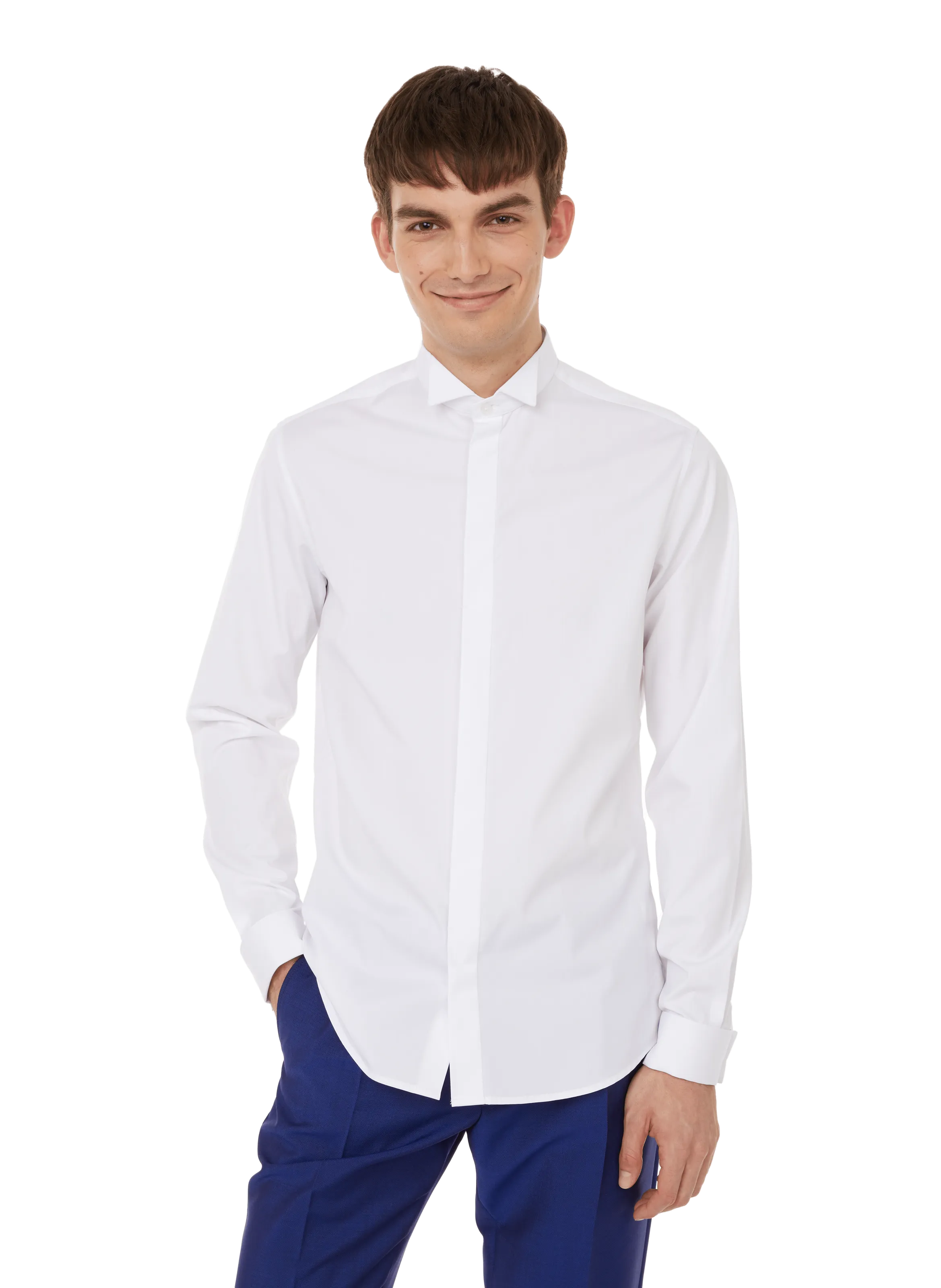 CHEMISE SLIM EN POPELINE DE COTON - AU PRINTEMPS PARIS pour HOMME | Printemps