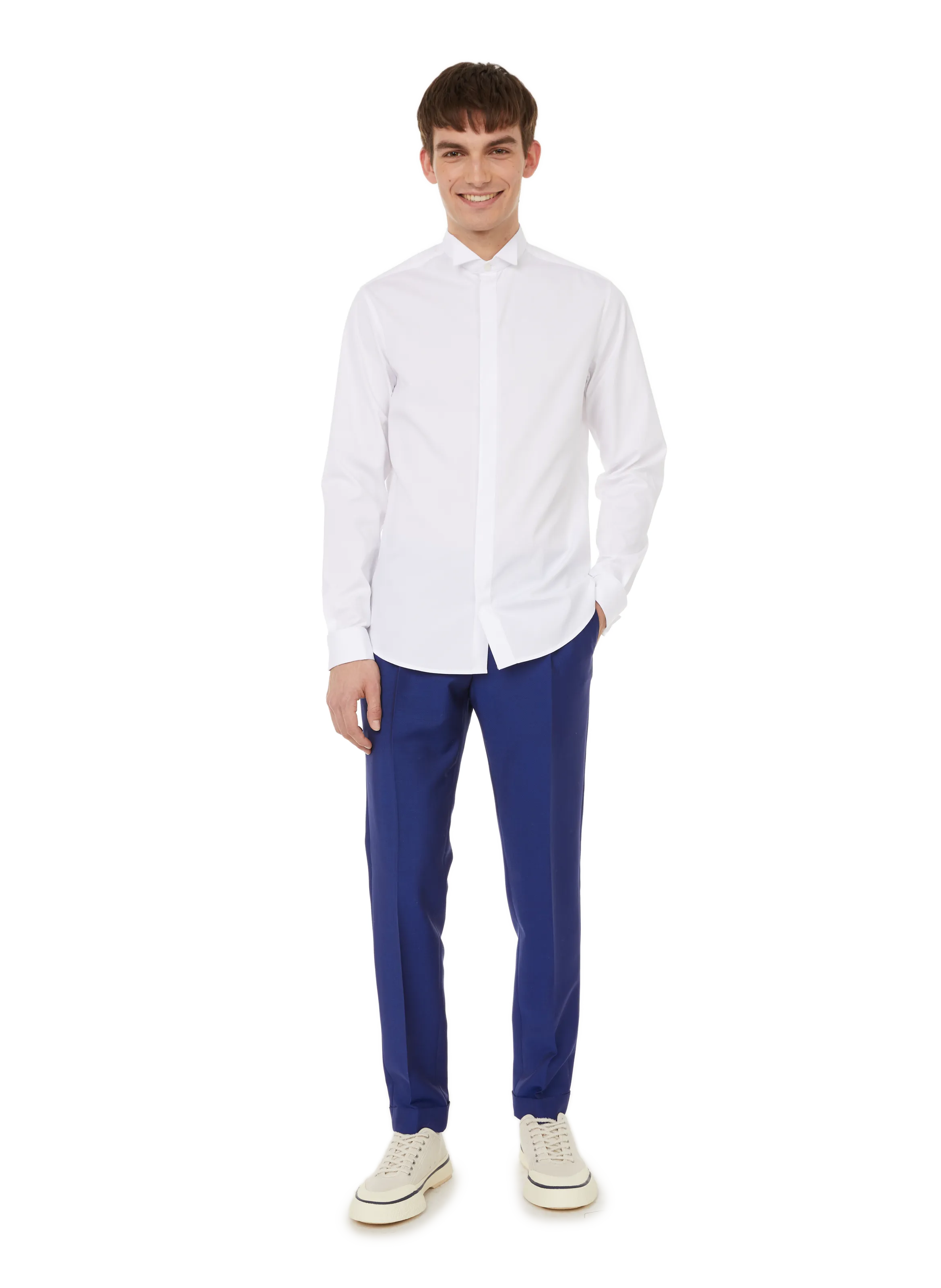 CHEMISE SLIM EN POPELINE DE COTON - AU PRINTEMPS PARIS pour HOMME | Printemps