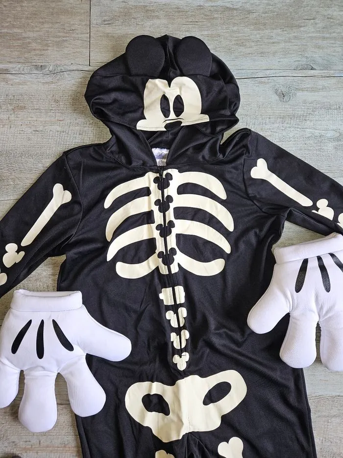 Deguisement combinaison mickey squelette disney halloween 7 / 8 ans - Disney - 8 ans  | Beebs