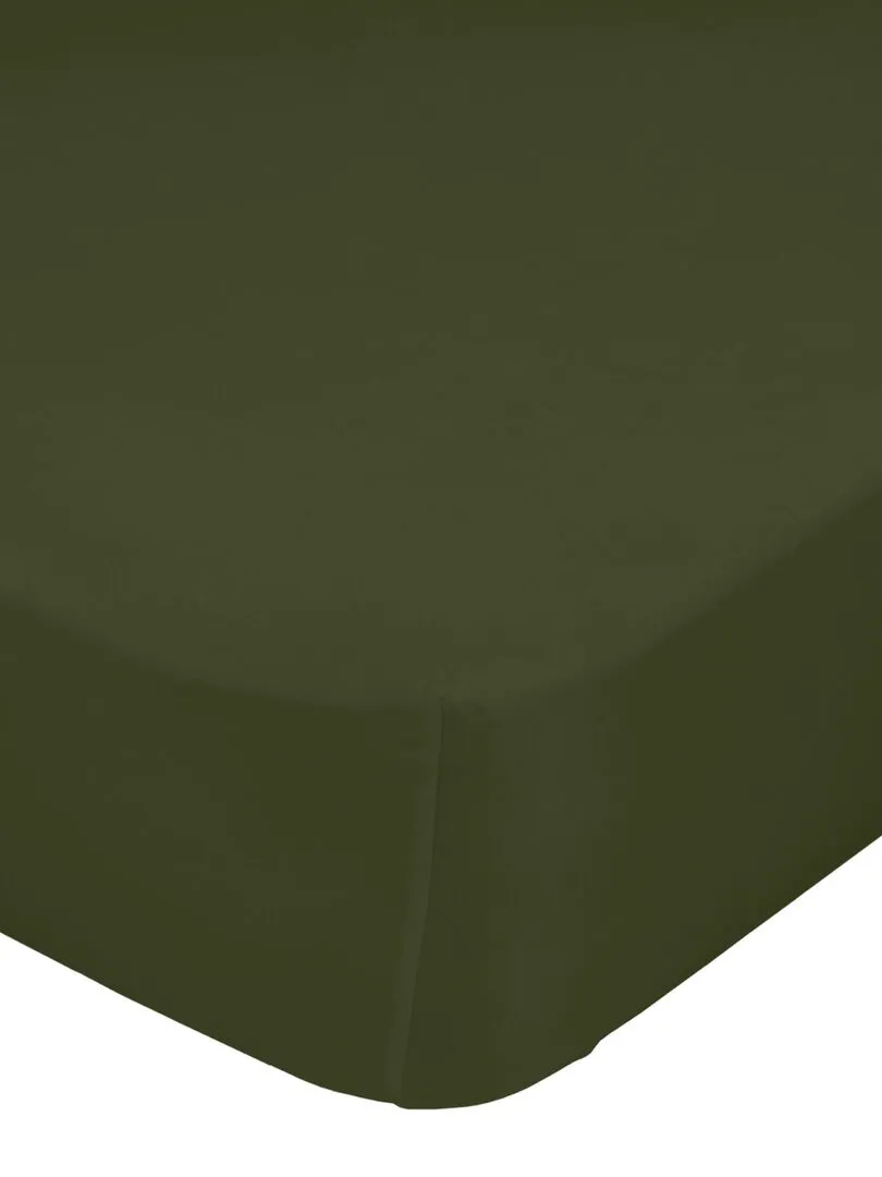 Drap-housse Basic "Happyfriday" - Vert olive