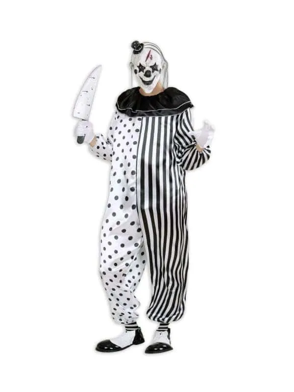 Déguisement Clown Pierrot Tueur Adulte noir et blanc (combinaison)