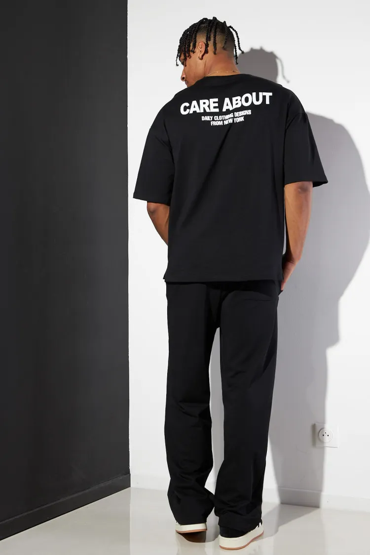 Ensemble 2 pièces t-shirt + jogging noir "care about "