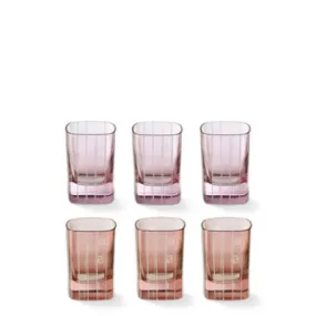 Ensemble de verres à shooter FF - Petits verres en verre rose et rouge brique | Fendi